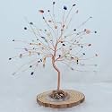 Protective Black Tourmaline Tree Handmade Natural Gemstone Tree for Shielding and Grounding Energy in Home Decor Crystal Tree Home Decor (Seven Chakra Tree 144 Beads)