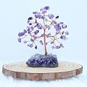Protective Black Tourmaline Tree - Handmade Natural Gemstone for Shielding and Grounding Energy - Home Decor (Amethyst With 63 Beads)
