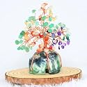 Protective Black Tourmaline Handmade Natural Gemstone Tree for Shielding and Grounding Energy - Home Decor (Seven Chakra Tree 135 Beads)