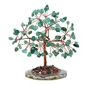 Protective Black Tourmaline Tree Handmade Natural Gemstone Tree for Shielding and Grounding Energy in Home Decor Crystal Tree Home Decor (Green Aventurine Small Tree 108 Beads)