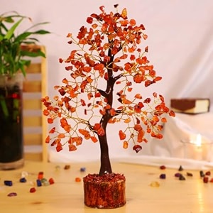 red carnelian crystal tree handmade home decor items crystal bonsai tree showpiece for home decor vastu gift items for home decoration hall decoration items healing crystals tree gifts