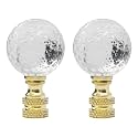 Crystal Glass Ball Lamp Finial Cap Knob,Diamond Knob Finials for Lamp Shades,Top Screw Finial for Gold Lamp Shade Holder Lamp Harp,Lamp Shade Finials Decorative for Table or Floor Lamps