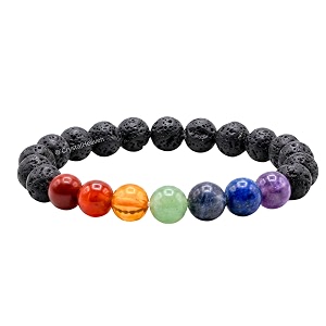 crystal heaven 7 chakra with lava stone bracelet for women men with healing crystal and reiki stone - beautiful gemstone beaded bracelet for balance harmony amp positive energy regular