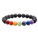 Crystal Heaven 7 Chakra with Lava Stone Bracelet for Women Men with Healing Crystal and Reiki Stone - Beautiful Gemstone Beaded Bracelet for Balance, Harmony &amp; Positive Energy (Regular)