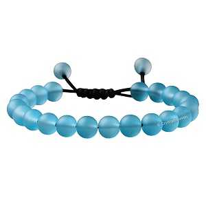 crystal heaven aquamarine glowing mermaid glass bracelet for women men iridescent bracelet - beautiful shiny glass beads bracelet adjustable beaded bracelet for positive energy