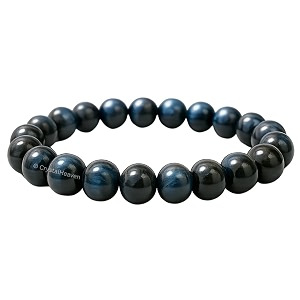 crystal heaven blue and black tiger eye bracelet for women men with healing crystal and reiki stone - beautiful gemstone beaded bracelet for balance harmony amp positive energy