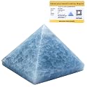 Crystal Heaven Blue Calcite Pyramid - 2" Inch Pyramid For Positive Energy, Vastu, Reiki, Feng Shui And Chakra Healing Energy Balancing