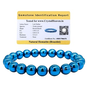 crystal heaven blue hematite bracelet for women men with healing crystal and reiki stone - beautiful gemstone beaded bracelet for balance harmony amp positive energy