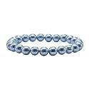 Crystal Heaven Blue Pearl Bracelet for Women Men with Healing Crystal and Reiki Stone - Beautiful Gemstone Beaded Bracelet for Balance, Harmony &amp; Positive Energy