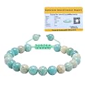 Crystal Heaven Certified Amazonite Bracelet for Women Men with Healing Crystal and Reiki Stone - Beautiful Gemstone Adjustable Beaded Bracelet for Balance, Harmony &amp; Positive Energy