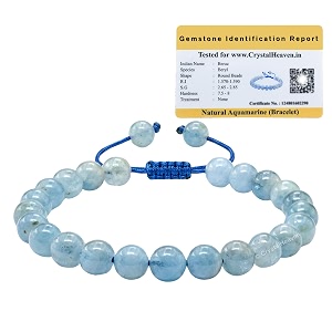 crystal heaven certified aquamarine bracelet for women men with healing crystal and reiki stone - beautiful gemstone adjustable beaded bracelet for balance harmony amp positive energy