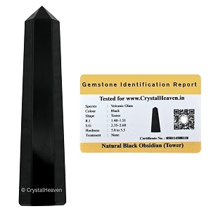 Crystal Heaven Certified Black Obsidian Crystal Tower