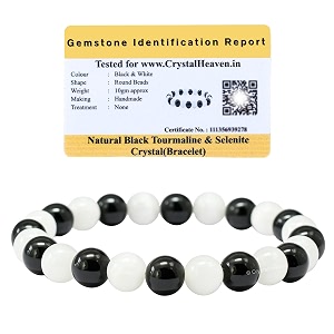 crystal heaven certified black tourmaline selenite bracelet for women men