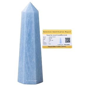 Crystal Heaven Certified Blue Calcite Crystal Tower