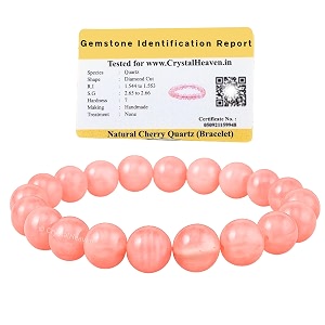 crystal heaven certified cherry quartz bracelet for women men with healing crystal and reiki stone - beautiful gemstone beaded bracelet for balance harmony amp positive energy