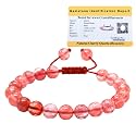 Crystal Heaven Certified Cherry Quartz Bracelet For Women Men With Healing Crystal And Reiki Stone-Beautiful Gemstone Adjustable Beaded Bracelet For Balance,Harmony&amp;Positive Energy