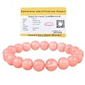 Crystal Heaven Certified Cherry Quartz Bracelet for Women Men with Healing Crystal and Reiki Stone - Beautiful Gemstone Beaded Bracelet for Balance, Harmony &amp; Positive Energy