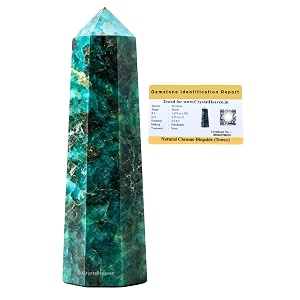 Crystal Heaven Certified Chrome Diopside Tower Obelisk