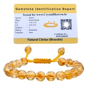 crystal heaven certified citrine bracelet for women men with healing crystal and reiki stone - beautiful gemstone adjustable beaded bracelet for balance harmony amp positive energy premium citrine