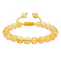 Crystal Heaven Certified Citrine Onyx Bracelet for Women Men with Healing Crystal and Reiki Stone - Beautiful Gemstone Adjustable Beaded Bracelet for Balance, Harmony &amp; Positive Energy