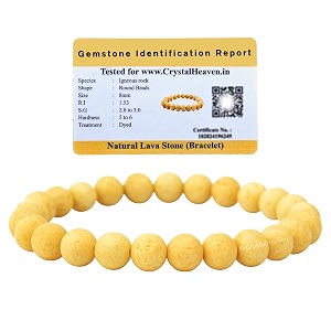 crystal heaven certified cream lava stone bracelet for women men with healing crystal and reiki stone - beautiful gemstone beaded bracelet for balance harmony amp positive energy