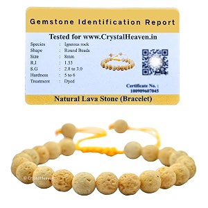 crystal heaven certified cream lava stone bracelet for women men with healing crystal and reiki stone - beautiful gemstone adjustable beaded bracelet for balance harmony amp positive energy