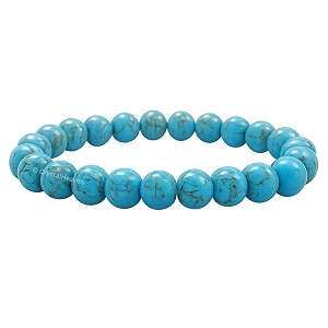 stabilized turquoise bracelet for women men with healing crystal
