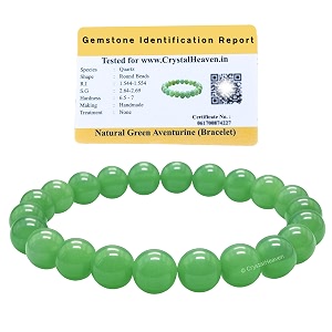 certified green aventurine bracelet for women men with healing crystal