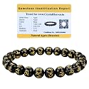 Crystal Heaven Black Agate Om Mani Padme Hum Bracelet for Women Men with Healing Crystal and Reiki Stone - Beautiful Gemstone Beaded Bracelet for Balance, Harmony &amp; Positive Energy