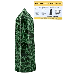 Crystal Heaven Certified Flower Stone Tower Obelisk