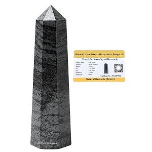 Crystal Heaven Certified Hematite Crystal Tower Obelisk