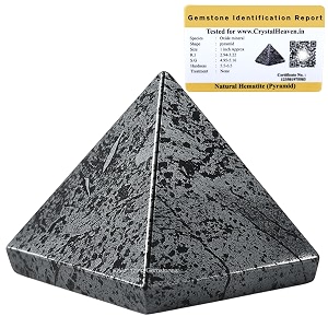 crystal heaven certified hematite pyramid-234 inch for positive energyvastureikifeng shui and chakra healing energy balancing