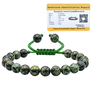 crystal heaven certified kambaba jasper bracelet for women men with healing crystal and reiki stone - beautiful gemstone adjustable beaded bracelet for balance harmony amp positive energy
