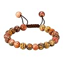 Crystal Heaven Certified Leopard Jasper Bracelet for Women Men with Healing Crystal and Reiki Stone - Original Authentic Gemstone Adjustable Beaded Bracelet for Money, Wealth Success &amp; Positive Energy