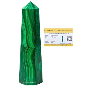 Crystal Heaven Certified Malachite Crystal Tower Obelisk