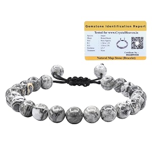 crystal heaven certified map stone bracelet for women men with healing crystal and reiki stone - beautiful gemstone adjustable beaded bracelet for balance harmony amp positive energy
