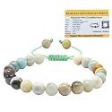 Crystal Heaven Certified Mex Amazonite Bracelet for Women Men with Healing Crystal and Reiki Stone - Beautiful Gemstone Adjustable Beaded Bracelet for Balance, Harmony &amp; Positive Energy