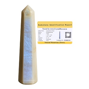 Crystal Heaven Certified Moonstone Tower Obelisk Point