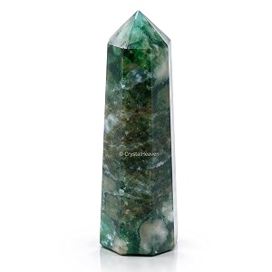 Crystal Heaven Certified Moss Agate Crystal Tower