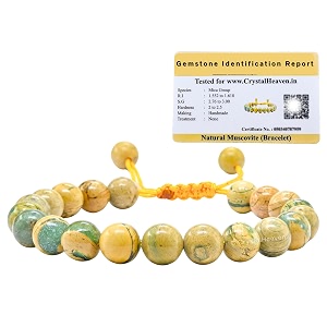 crystal heaven certified muscovite bracelet for unisex with healing crystal and reiki stone - beautiful gemstone adjustable beaded bracelet for balance harmony amp positive energy