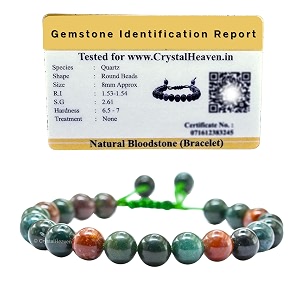 crystal heaven certified natural healing crystal bracelet for women men - aaa grade original healing gemstone adjustable bracelet for yoga reiki meditation feng shui bloodstone
