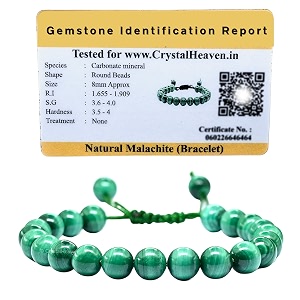 crystal heaven certified natural healing crystal bracelet for women men - aaa grade original healing gemstone adjustable bracelet for yoga reiki meditation feng shui malachite
