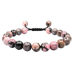 crystal heaven certified natural healing crystal bracelet for women men - aaa grade original healing gemstone adjustable bracelet for yoga reiki meditation feng shui rhodonite