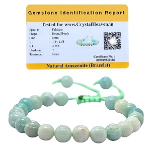 crystal heaven certified natural healing crystal bracelet for women men - aaa grade original healing gemstone adjustable bracelet for yoga reiki meditation feng shui amazonite