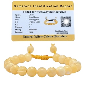 crystal heaven certified natural healing crystal bracelet for women men - aaa grade original healing gemstone adjustable bracelet for yoga reiki meditation feng shui yellow calcite