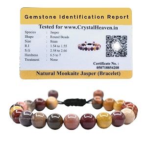 crystal heaven certified natural healing crystal bracelet for women men - aaa grade original healing gemstone adjustable bracelet for yoga reiki meditation feng shui mookaite