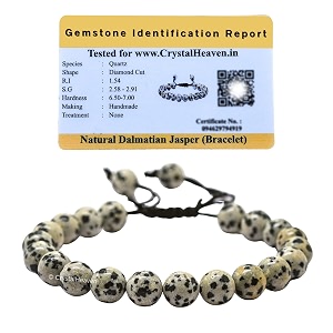 crystal heaven certified natural healing crystal bracelet for women men - aaa grade original healing gemstone adjustable bracelet for yoga reiki meditation feng shui dalmatian jasper