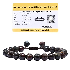 crystal heaven certified natural healing crystal bracelet for women men - aaa grade original healing gemstone adjustable bracelet for yoga reiki meditation feng shui tiger iron