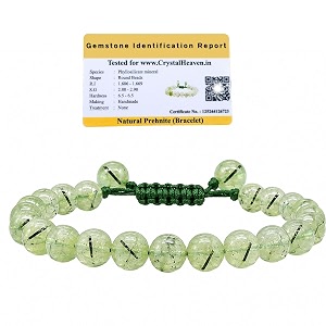 crystal heaven certified natural healing crystal bracelet for women men - aaa grade original healing gemstone adjustable bracelet for yoga reiki meditation feng shui prehnite