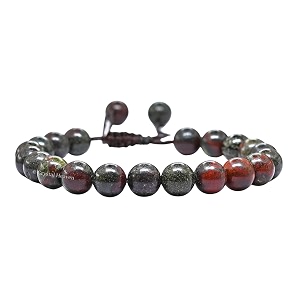 crystal heaven certified natural healing crystal bracelet for women men - aaa grade original healing gemstone adjustable bracelet for yoga reiki meditation feng shui dragon bloodstone